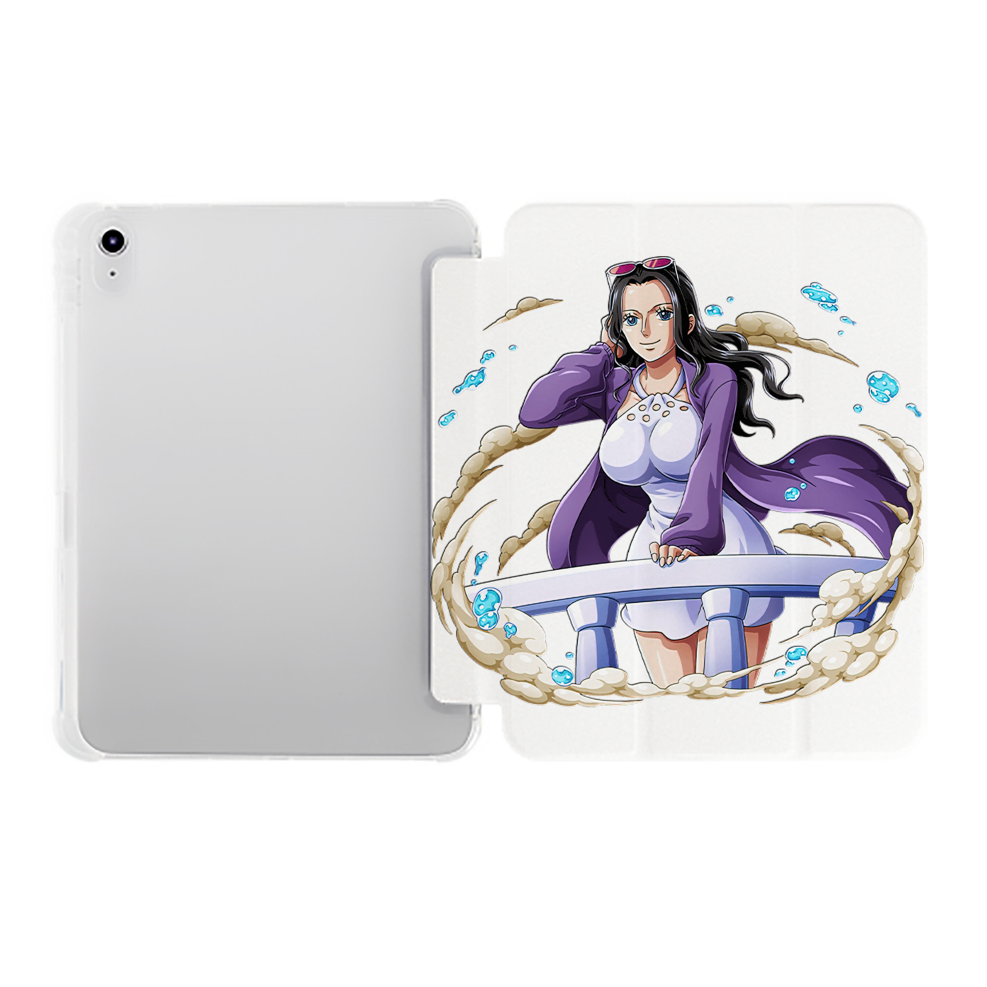 （画像用） ワンピース ニコ・ロビン ONE PIECE Nico Robin IPad ケース ペン収納付き 三つ折りスタンド PUレザー×シリコン 対応機種9.5/10.5/10.9インチ